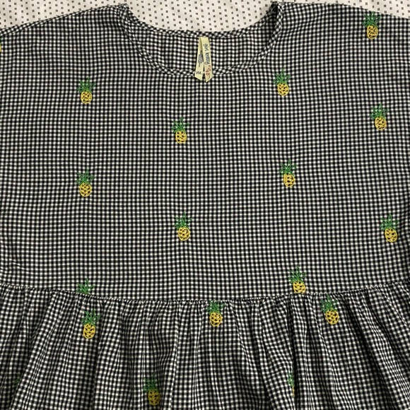 🍍Women’s Gingham Top Pineapple embroidered  Blouse 🍍. Size : M - Picture 12 of 13